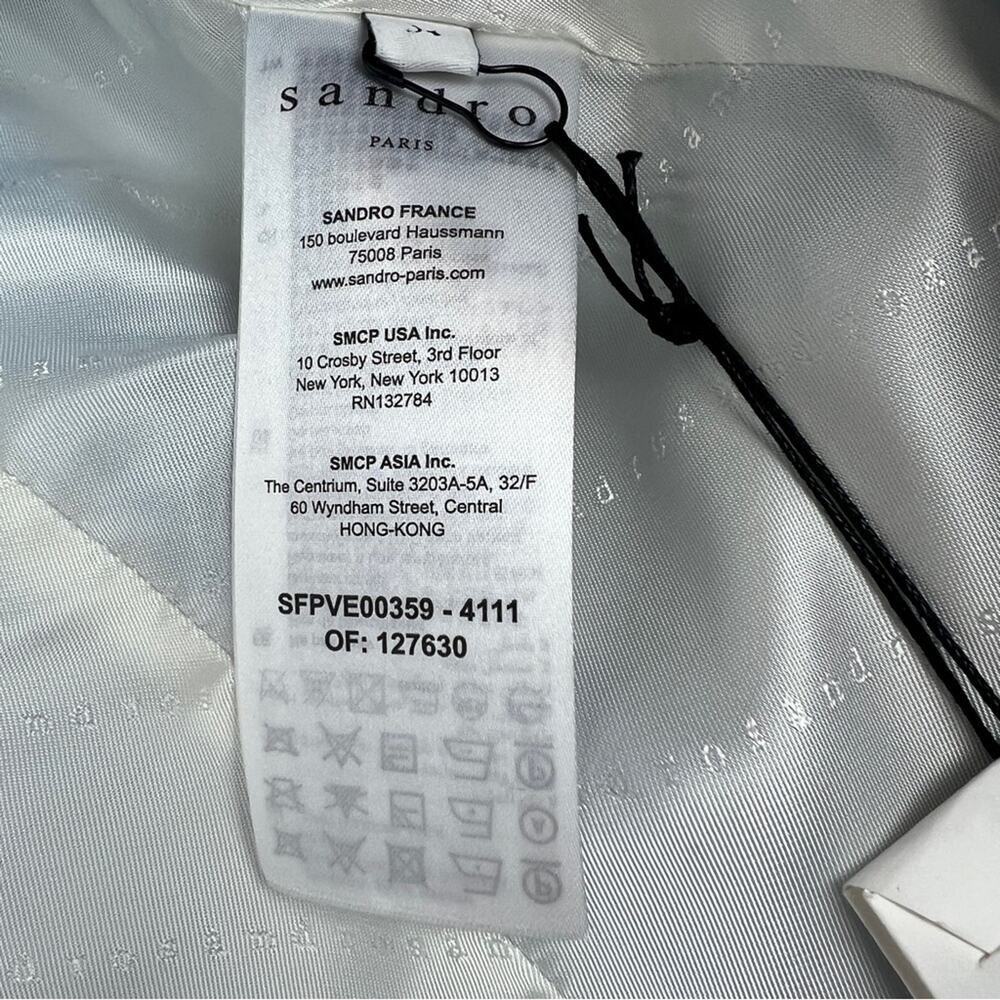 SANDRO Paris | NEW $490 Baby Sky Blue Ciel Blazer Quiet Luxury Workwear 34 - Picture 10 of 16